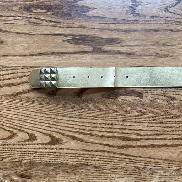 Vintage MK leather gold studded belt Y2K 80's punk riveted large Michael Kors - Picture 5 of 13